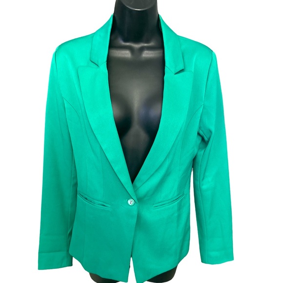 AKIRA Women’s Green One-Button Blazer with Pockets NWOT - Picture 1 of 9